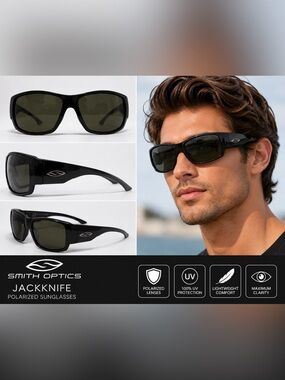 Smith Optics Jackknife Black Frame with Dark Green Lenses